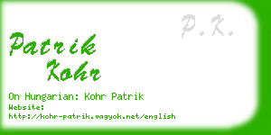 patrik kohr business card